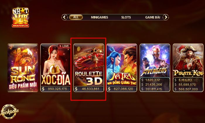 Trò chơi Roulette 3D Nhatvip ngày càng được nhiều người yêu thích