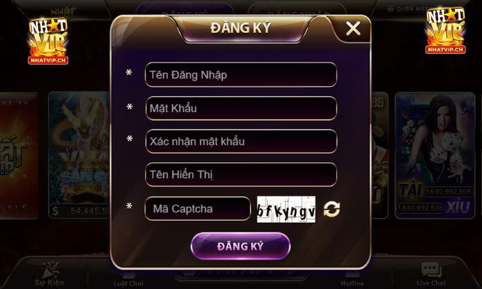 Truy cập trang chủ chính thức của Nhatvip để đăng ký tài khoản mới