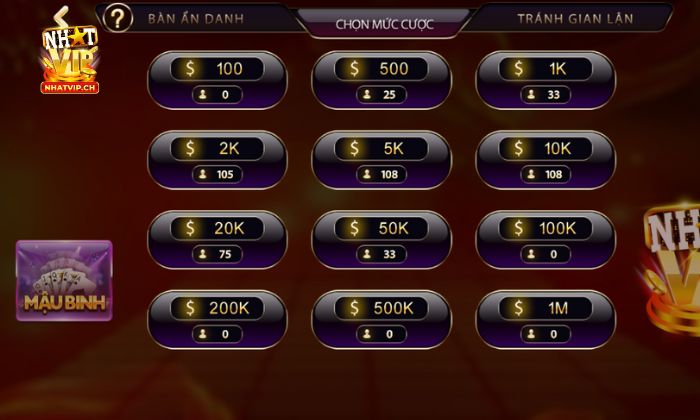 Luật chơi bài Mậu binh trực tuyến tại Nhatvip dễ hiểu