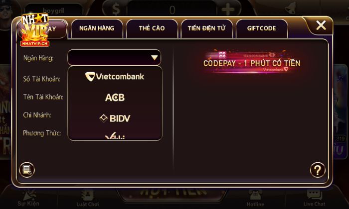 Các hình thức nạp tiền Nhatvip tiện lợi và an toàn
